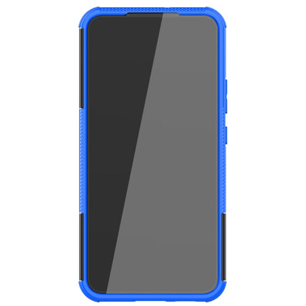 For Samsung Galaxy S22+ 5G Tire Texture Shockproof TPU+PC Phone Case with Holder(Blue)-garmade.com