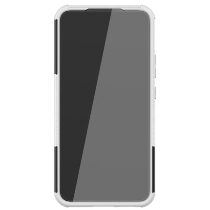 For Samsung Galaxy S22+ 5G Tire Texture Shockproof TPU+PC Phone Case with Holder(White)-garmade.com