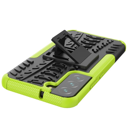 For Samsung Galaxy S22+ 5G Tire Texture Shockproof TPU+PC Phone Case with Holder(Green)-garmade.com