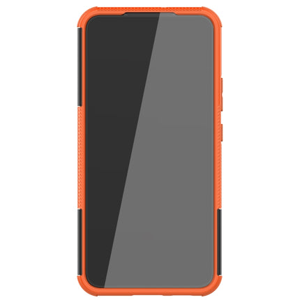 For Samsung Galaxy S22+ 5G Tire Texture Shockproof TPU+PC Phone Case with Holder(Orange)-garmade.com