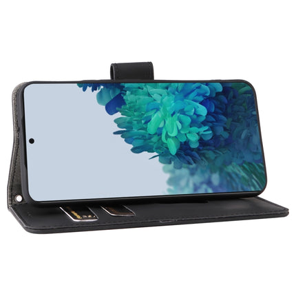 For Samsung Galaxy S22 5G Skin Feel Magnetic Buckle Calf Texture PU Phone Case(Black)-garmade.com