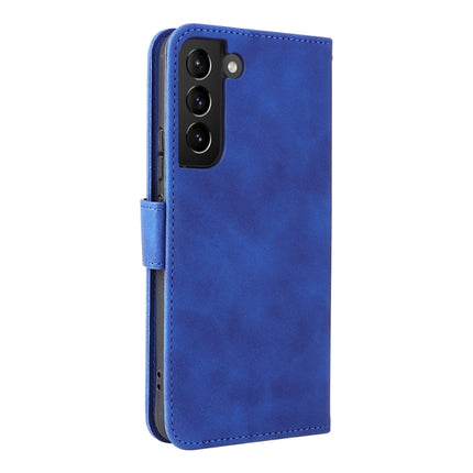 For Samsung Galaxy S22+ 5G Skin Feel Magnetic Buckle Calf Texture PU Phone Case(Blue)-garmade.com