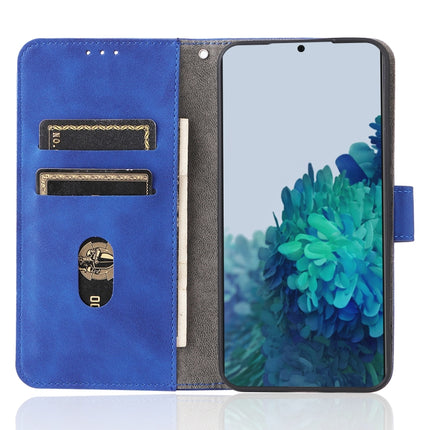 For Samsung Galaxy S22+ 5G Skin Feel Magnetic Buckle Calf Texture PU Phone Case(Blue)-garmade.com