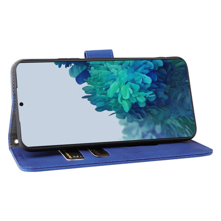 For Samsung Galaxy S22+ 5G Skin Feel Magnetic Buckle Calf Texture PU Phone Case(Blue)-garmade.com