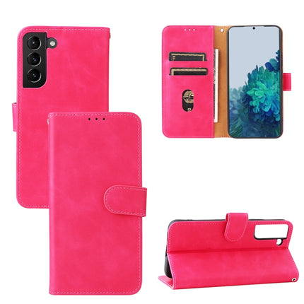 For Samsung Galaxy S22+ 5G Skin Feel Magnetic Buckle Calf Texture PU Phone Case(Rose Red)-garmade.com