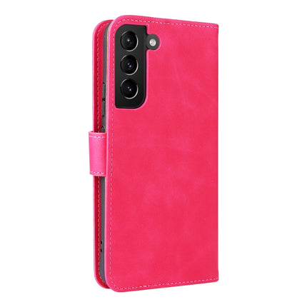 For Samsung Galaxy S22+ 5G Skin Feel Magnetic Buckle Calf Texture PU Phone Case(Rose Red)-garmade.com