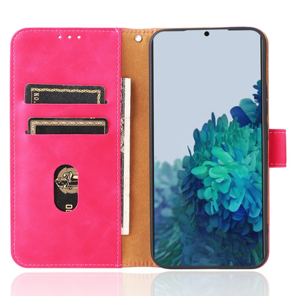 For Samsung Galaxy S22+ 5G Skin Feel Magnetic Buckle Calf Texture PU Phone Case(Rose Red)-garmade.com