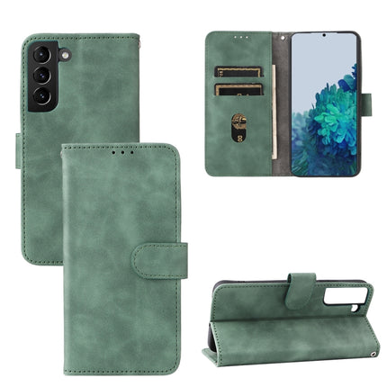 For Samsung Galaxy S22+ 5G Skin Feel Magnetic Buckle Calf Texture PU Phone Case(Green)-garmade.com