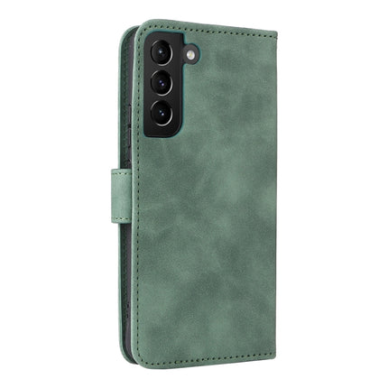 For Samsung Galaxy S22+ 5G Skin Feel Magnetic Buckle Calf Texture PU Phone Case(Green)-garmade.com