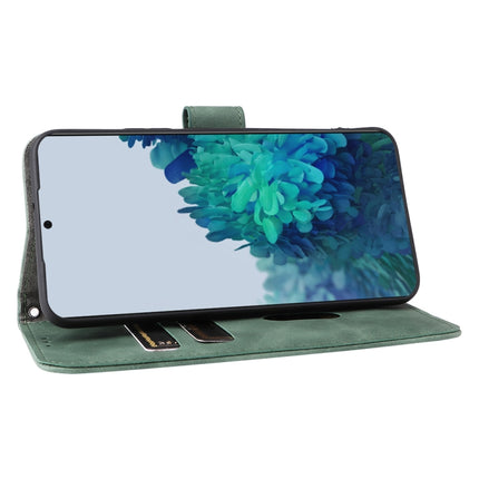 For Samsung Galaxy S22+ 5G Skin Feel Magnetic Buckle Calf Texture PU Phone Case(Green)-garmade.com
