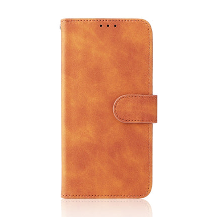 For Samsung Galaxy S22+ 5G Skin Feel Magnetic Buckle Calf Texture PU Phone Case(Brown)-garmade.com