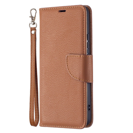 For Samsung Galaxy S22+ 5G Litchi Texture Pure Color Horizontal Flip Leather Phone Case with Holder & Card Slots & Wallet & Lanyard(Brown)-garmade.com