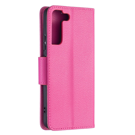 For Samsung Galaxy S22+ 5G Litchi Texture Pure Color Horizontal Flip Leather Phone Case with Holder & Card Slots & Wallet & Lanyard(Rose Red)-garmade.com