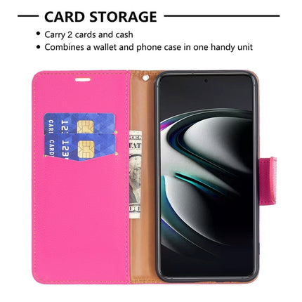 For Samsung Galaxy S22+ 5G Litchi Texture Pure Color Horizontal Flip Leather Phone Case with Holder & Card Slots & Wallet & Lanyard(Rose Red)-garmade.com