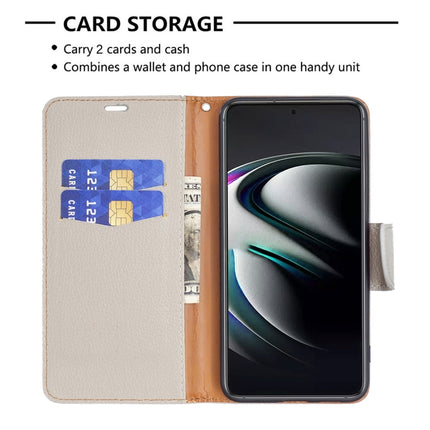 For Samsung Galaxy S22+ 5G Litchi Texture Pure Color Horizontal Flip Leather Phone Case with Holder & Card Slots & Wallet & Lanyard(Grey)-garmade.com