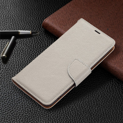 For Samsung Galaxy S22+ 5G Litchi Texture Pure Color Horizontal Flip Leather Phone Case with Holder & Card Slots & Wallet & Lanyard(Grey)-garmade.com