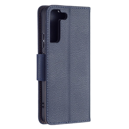 For Samsung Galaxy S22+ 5G Litchi Texture Pure Color Horizontal Flip Leather Phone Case with Holder & Card Slots & Wallet & Lanyard(Dark Blue)-garmade.com