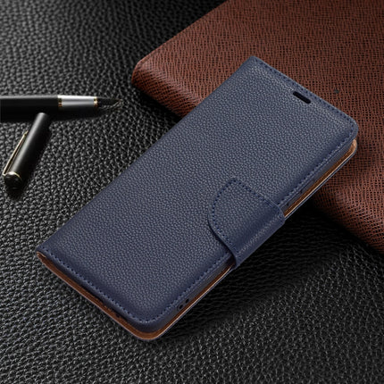For Samsung Galaxy S22+ 5G Litchi Texture Pure Color Horizontal Flip Leather Phone Case with Holder & Card Slots & Wallet & Lanyard(Dark Blue)-garmade.com