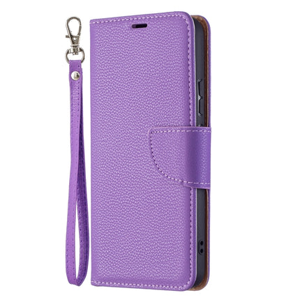 For Samsung Galaxy S22+ 5G Litchi Texture Pure Color Horizontal Flip Leather Phone Case with Holder & Card Slots & Wallet & Lanyard(Purple)-garmade.com