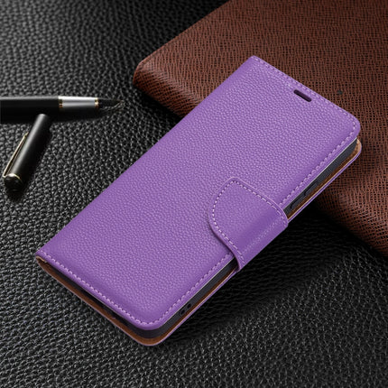 For Samsung Galaxy S22+ 5G Litchi Texture Pure Color Horizontal Flip Leather Phone Case with Holder & Card Slots & Wallet & Lanyard(Purple)-garmade.com