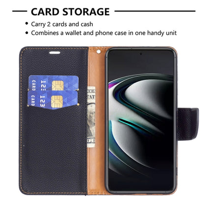 For Samsung Galaxy S22+ 5G Litchi Texture Pure Color Horizontal Flip Leather Phone Case with Holder & Card Slots & Wallet & Lanyard(Black)-garmade.com