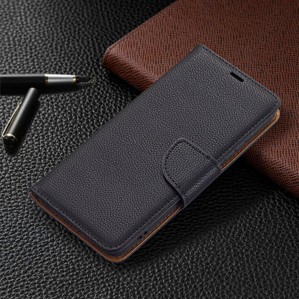 For Samsung Galaxy S22+ 5G Litchi Texture Pure Color Horizontal Flip Leather Phone Case with Holder & Card Slots & Wallet & Lanyard(Black)-garmade.com