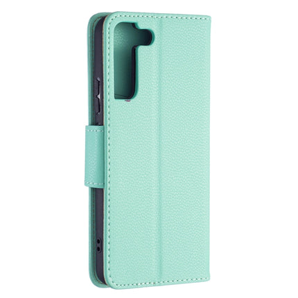 For Samsung Galaxy S22+ 5G Litchi Texture Pure Color Horizontal Flip Leather Phone Case with Holder & Card Slots & Wallet & Lanyard(Green)-garmade.com