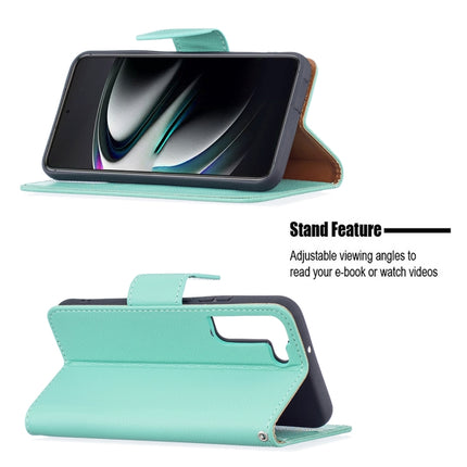 For Samsung Galaxy S22+ 5G Litchi Texture Pure Color Horizontal Flip Leather Phone Case with Holder & Card Slots & Wallet & Lanyard(Green)-garmade.com