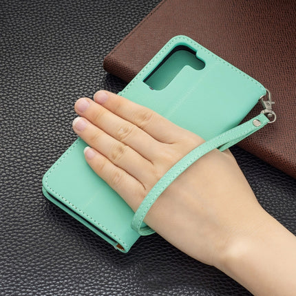 For Samsung Galaxy S22+ 5G Litchi Texture Pure Color Horizontal Flip Leather Phone Case with Holder & Card Slots & Wallet & Lanyard(Green)-garmade.com