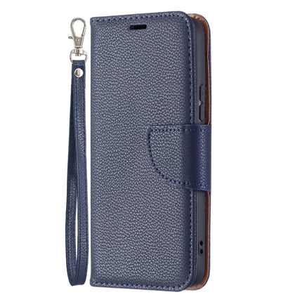For Samsung Galaxy S22 5G Litchi Texture Pure Color Horizontal Flip Leather Phone Case with Holder & Card Slots & Wallet & Lanyard(Dark Blue)-garmade.com