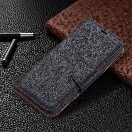 For Samsung Galaxy S22 5G Litchi Texture Pure Color Horizontal Flip Leather Phone Case with Holder & Card Slots & Wallet & Lanyard(Black)-garmade.com
