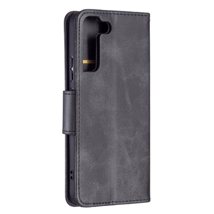 For Samsung Galaxy S22+ 5G Retro Lambskin Texture Pure Color Horizontal Flip Leather Phone Case with Holder & Card Slots & Wallet & Lanyard(Black)-garmade.com