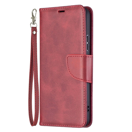 For Samsung Galaxy S22+ 5G Retro Lambskin Texture Pure Color Horizontal Flip Leather Phone Case with Holder & Card Slots & Wallet & Lanyard(Red)-garmade.com