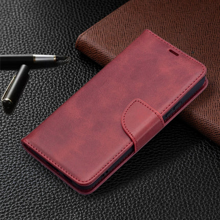 For Samsung Galaxy S22+ 5G Retro Lambskin Texture Pure Color Horizontal Flip Leather Phone Case with Holder & Card Slots & Wallet & Lanyard(Red)-garmade.com