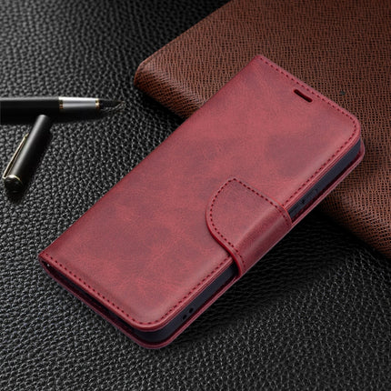 For Samsung Galaxy S22 5G Retro Lambskin Texture Pure Color Horizontal Flip Leather Phone Case with Holder & Card Slots & Wallet & Lanyard(Red)-garmade.com