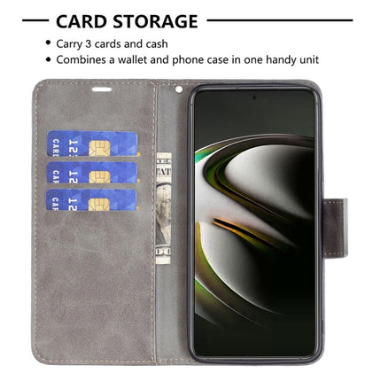 For Samsung Galaxy S22 5G Retro Lambskin Texture Pure Color Horizontal Flip Leather Phone Case with Holder & Card Slots & Wallet & Lanyard(Grey)-garmade.com