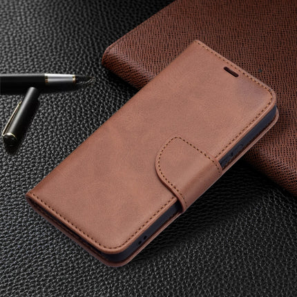 For Samsung Galaxy S22 5G Retro Lambskin Texture Pure Color Horizontal Flip Leather Phone Case with Holder & Card Slots & Wallet & Lanyard(Brown)-garmade.com