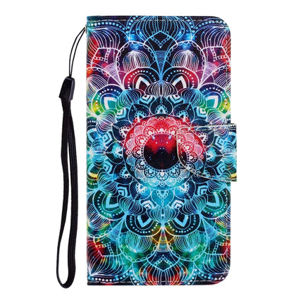 3D Colored Drawing Horizontal Flip Leather Phone Case For iPhone 13 mini(Mandala)-garmade.com