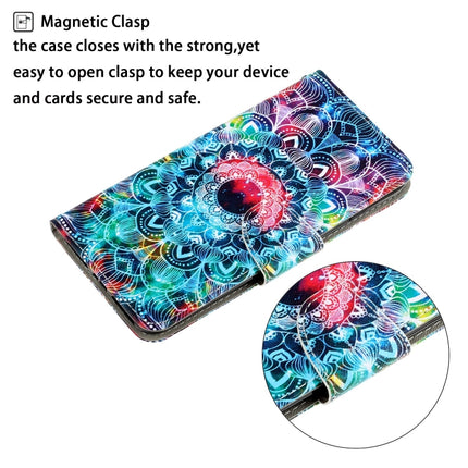 3D Colored Drawing Horizontal Flip Leather Phone Case For iPhone 13 mini(Mandala)-garmade.com