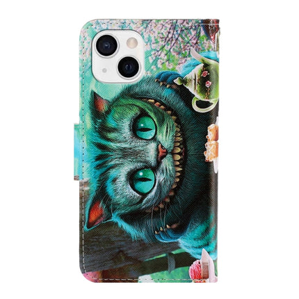 3D Colored Drawing Horizontal Flip Leather Phone Case For iPhone 13 mini(Green Eyes)-garmade.com