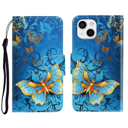 3D Colored Drawing Horizontal Flip Leather Phone Case For iPhone 13 mini(Jade Butterfly)-garmade.com