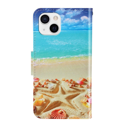 3D Colored Drawing Horizontal Flip Leather Phone Case For iPhone 13 mini(Pentagram)-garmade.com