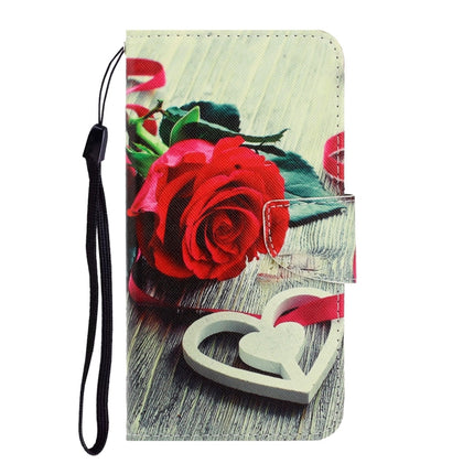 3D Colored Drawing Horizontal Flip Leather Phone Case For iPhone 13 mini(Red Rose)-garmade.com