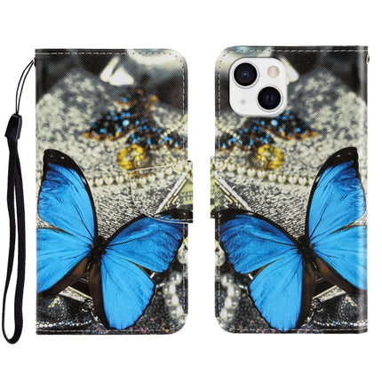 3D Colored Drawing Horizontal Flip Leather Phone Case For iPhone 13 mini(A Butterfly)-garmade.com