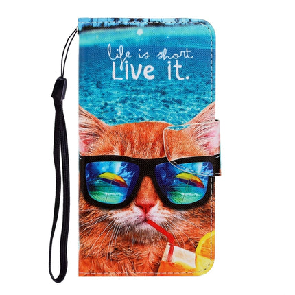 3D Colored Drawing Horizontal Flip Leather Phone Case For iPhone 13(Underwater Cat)-garmade.com