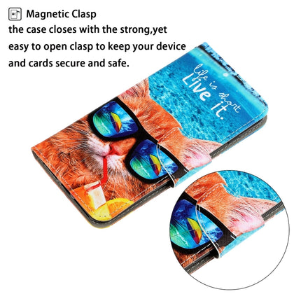 3D Colored Drawing Horizontal Flip Leather Phone Case For iPhone 13(Underwater Cat)-garmade.com