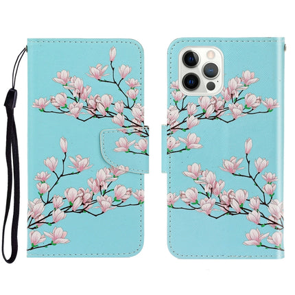 3D Colored Drawing Horizontal Flip Leather Phone Case For iPhone 13 Pro(Magnolia)-garmade.com