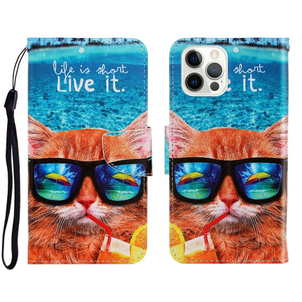 3D Colored Drawing Horizontal Flip Leather Phone Case For iPhone 13 Pro(Underwater Cat)-garmade.com
