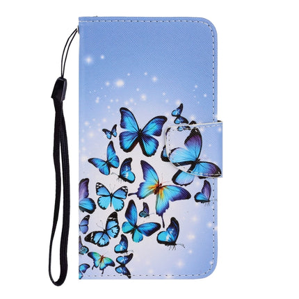 3D Colored Drawing Horizontal Flip Leather Phone Case For iPhone 13 Pro(Multiple Butterflies)-garmade.com