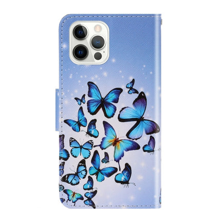 3D Colored Drawing Horizontal Flip Leather Phone Case For iPhone 13 Pro(Multiple Butterflies)-garmade.com